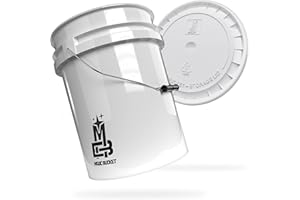 MAGIC BUCKET | Wascheimer Set für Auto Handwäsche Weiß mit passendem Eimer Deckel | 5 US GALLONEN ca. 20 Liter | kompatibel mit Grit Guard, Detail Guardz Dirt Lock, Chemical Guys Dirt Trap