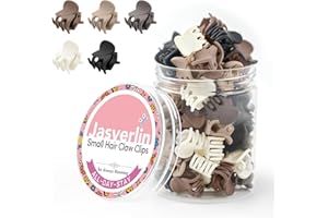 JASVERLIN 50 mini pinzas para el cabello mate, pinzas pequeñas y bonitas para mujeres, niñas y bebés con cabello fino, corto y rizado, accesorios para trenzas y moños (colores neutros)