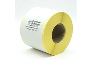 ‎MD LABELS MDlabels Weiße Thermo etiketten auf Rolle 70x40mm 1000 Stück - permanent haftend, für Barcode, weiße Klebeetiketten zur Beschriftung Thermische etiketten