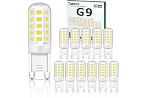 Tailcas Ampoule LED G9, 12PCS Ampoules Led 6000K 500LM 5W Équivalent 50W Ampoule Halogène, Lampe Led Blanc Froid Non-dimmable Sans Scintillement AC/DC 220-240V pour Chambre, Salon, Cuisine, Jardin