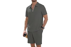 Anelune Trainingsanzug Herren Sommer 2-teilig,Kurzarm T-Shirt & Kurze Hose, Sportanzug für Fitness, Freizeit und Alltag,Atmungsaktiv Leicht