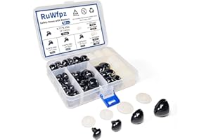 RuWfpz Nez de Securite Amigurumi Crochet 15-30mm - 4 Tailles Gros Nez de Sécurité Animaux Poupée en Plastique Noir, Nez pour Peluche Amigurumi, 50pcs Nez Peluche à Coudre
