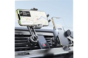 LISEN Support Accroche Téléphone Voiture [2022 Pince Améliorée] Universal Porte Téléphone Compatible avec iPhone 13 12 11 Pro Max Galaxy S22 A12 Redmi Note 10 Pro