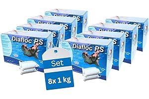 GlobaClean 8X 1kg Flockmittel Pool Kartuschen 64 x 125g für Sandfilter & Filterglas. Pool Flockungsmittel und Poolpflege, Poolklar, Poolreiniger, Pool Zubehör für klares Poolwasser