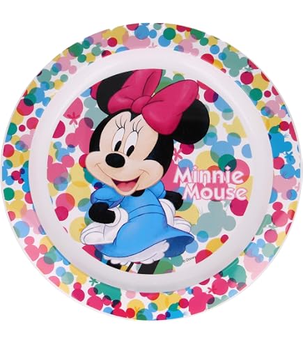 Assiette Enfant Antidérapante Mickey Fun-Tastic - Bicolore Sans BPA - Licence Officielle Disney