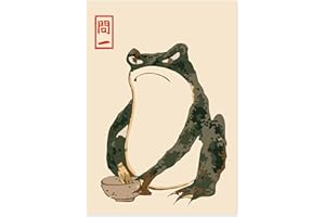 ANIMATO Matsumoto Hoji Angry Frog Poster, Japansese Art Woodblock Ukiyo-e Print, Framed Japanese Wall Art, Archival Matte, A3 (Print Only) - 42x29.7cm