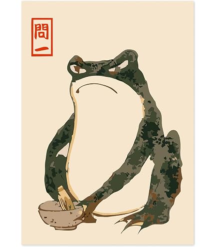 Affiche Murale 3D Lenticulaire Vincent Trinidad - Cadre Noir 28.5x23.5 Cm, Design Neko Ramen Ukiyo-E
