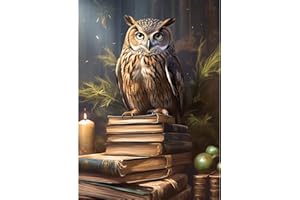 MXJSUA DIY Book Owl Diamond Painting Kits for Adults Diamond Art Paint with Round Diamonds Full Drill Gem Art Painting Kit for Home Wall Decor 30x40cm