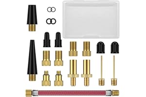 YOURKAY 21 Pezzi Adattatore Valvola Bici, Adattatore Valvola Presta, Adattatori Pompa Bicicletta con Cassetta Portaoggetti, Adattata alle Valvole della Bicicletta (SV AV DV)