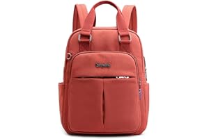 VARLIVOO Femmes Sac à Dos avec USB Port Cartable Sac à Dos Ordinateur Portable 13" Pouces Sacs D'école Collège Voyager Commuer Camping Imperméable Polyester Orange