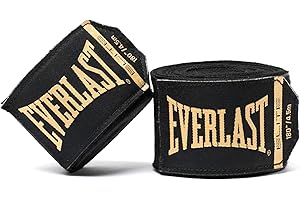 Everlast Elite Hand Wraps Black Boxing Wraps for Boxing Gloves, Sparring Gloves, MMA & Kickboxing, Wide Mouth Thumb Loop, Hook & Loop System, Stretch Nylon/Poly Blend - Authentic Everlast Gear