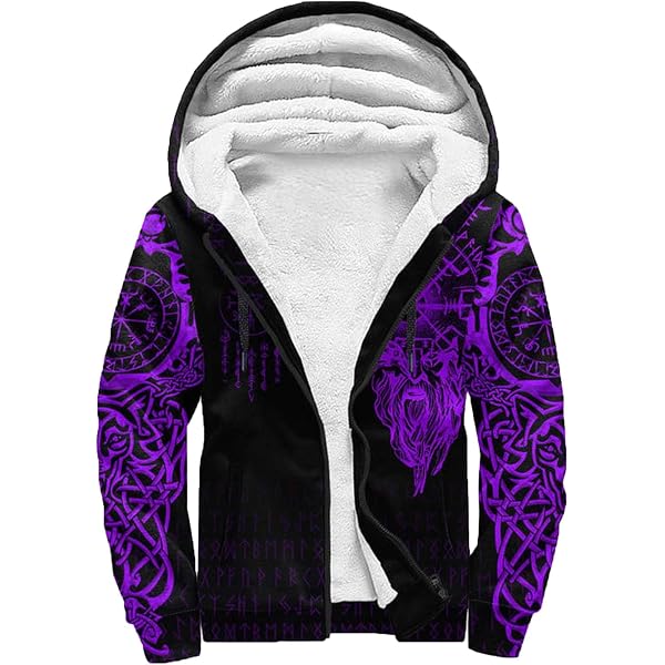 Generisch Veste à capuche pour homme de style viking nordique