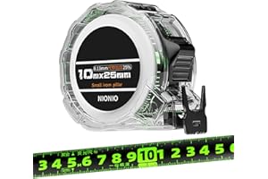 WUKESIFY Misuratore di nastro, nastro di misurazione in acciaio fluorescente autobloccante, nastro di misurazione di precisione, metro a nastro retrattile in acciaio inossidabile fluorescente 3/5/7/10 , per