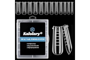 Kalolary 120PCS Unghie Finte Nail System Form Dual Form Quadrate Stampo per Unghie Copertura Completa Tips Unghie Acrygel Trasparente, con Scala Graduata