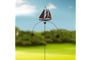 GAP GARDEN PRODUCTS - Sailing Boat Double Wind Rocker/Spinner supplied bare metal that can be painted or left to age over time to give a rustic patina finish…
