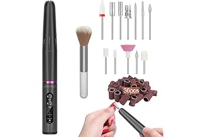 LALALUYE Limes Ponceuse Pour Ongles Professionnel Sans Fil 12 en 1,Kit Manucure Ponceuse Pour Ongle En Gel Naturel Ou Acrylique,Avec 12 Forets Et 36 Bandes De Ponçage Ponceuse Ongles