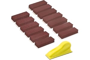 VIBRATITE Lot de 131 Feuilles de Papier Abrasif avec Bloc de Ponçage, Grain 40/60/80/100/120/150/180/240/320/400/600/800/1000 Autoagrippant Patins Papier Abrasifs pour Ponçage et Polissage