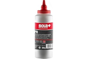 Sola CPR Schlagschnurkreide Rot - Füllmenge 230 g - Schlagschnurpulver Rot, Ersatz-Kreide für Schlagschnur - beste Hafteigenschaften - widerstandsfähig bei Regen und Wind - schwer entfernbar
