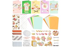 AHANDMAKER Paper Card Making Kits Colorful Handmade Greeting Card Kits for Christmas's Day Cards Easter Cards Birthday Invitation, DIY Envelope & Card Making, Slightly Lighter Color