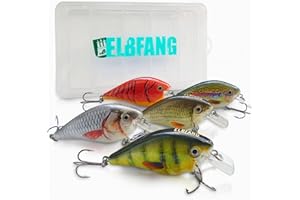 ELBFANG Leurres Peche carnassiers | leurre brochet | Brochet Leurre de Peche | leurre Peche mer | 5 pièces Crankbaits