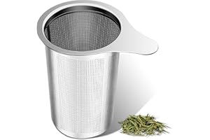 CHARMCHIC Filtro per Tisane con maglia fine e Manici, Filtro per Tisane, Filtro per Tè in Acciaio Inox, Riutilizzabile In Acciaio Inox Filtri Per Tisane, Infusore per Tisane Filtro per Teiera,Bollitore, Tazza