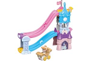 Vtech Baby TUT TUT Baby Flitzer - Prinzessinnen 3-in-1-Zauberschloss – Spielzeug-Set mit 3 Aufbaumöglichkeiten, 14 Bauteilen und Cinderellas Hochzeitskutsche – Für Kinder von 1-5 Jahren