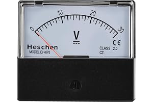 Heschen Rektangulär voltmeter analog panel volt spänningsmätare 670 stil DC 0-30V klass 2.0