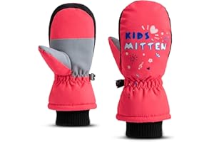 ThxToms guanti da sci per bambini muffole | Guanti da sci invernali -15 ℃ | Antivento Impermeabile Caldo | PU addensato tempo freddo Snowboard Sci | Ragazzo e ragazza per 2-10 anni
