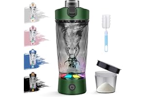ZAKVOP Shaker elektryczny shaker 650 ml, elektryczny shaker do białka, z komorą na proszek, na proszek Potein i koktajl mleczny, do ponownego ładowania przez USB, nie zawiera BPA, zielony