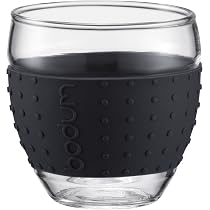 Set De 2 Verres à Café Bodum Pavina 0,35 L - Blanc Crème, Borosilicate Résistant, Bracelet Silicone Anti-Brûlure