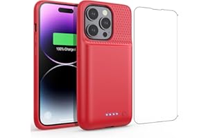 Feob Akkuhülle für iPhone 14 Pro,【2023 Neueste】7200mAh Smart Battery Case Zusatzakku Ladehülle Tragbare Akku Hülle Abnehmbare Handyhülle Akku Powerbank hülle Akku Case für iPhone 14 Pro[6,1 Zoll]-Rot
