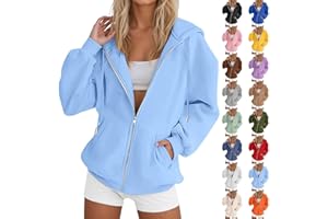 YINGUO Hoodies For Women UK Oversized Hoodie Zip Up Sweatshirts Trendy Casual Loose Long Sleeve Crewneck Pullover Comfy Fall Winter Cloth Fashion Ladies Outfit