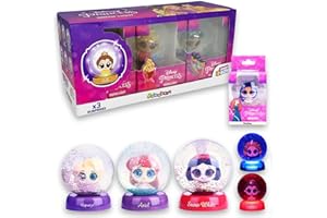#SBABAM Sbabam Funny Box Princess Snow Light, Bola de Nieve con Princesas Disney Brillantes en la Oscuridad, 3 Piezas, Gadget de Disney