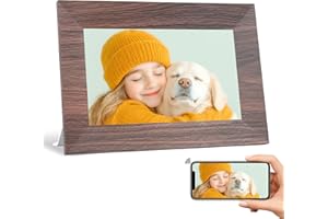 BWJBSW WiFi Cornice Digitale 7 Pollici, IPS Touchscreen Cornice Elettronica, Memoria Integrata da 32GB, Cornice Foto Digitale per Condividere Immagini, Video e Musica, Supporta Sveglia, Auto-Rotazione