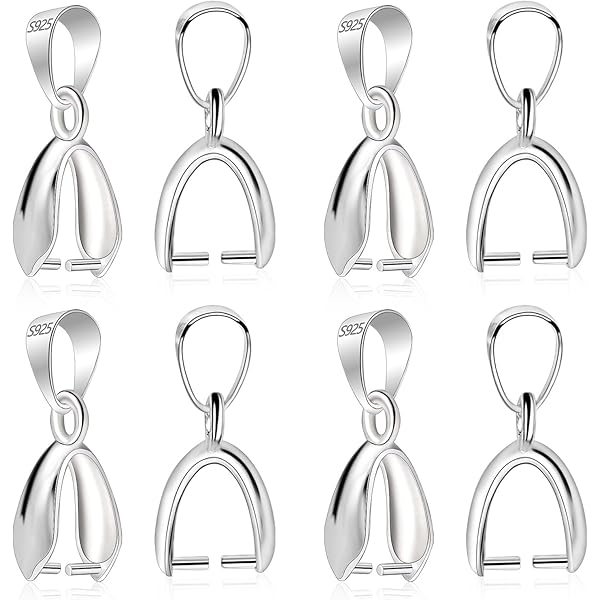 3 Boucles De Collier En Argent 925 – 9 Mm, Pour Pendentifs Et Charms DIY