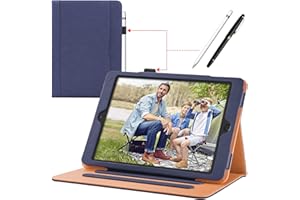 AIWOXING Coque iPad 2018/2017 Cuir 6ème/5ème génération 9,7 Étui Pouces Smart Cover Case Housse Etui Coque de Protection avec Apple Pencil Holder Support Multi Angles iPad Air 2 / iPad Air 1, Bleu