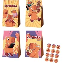 Kit De Fête Capybara - 98 Pièces Pour Anniversaire Enfants - Inclut Sacs Cadeaux, Crayons, Bracelets, Tampons, Autocollants - Pour Filles Et Garçons