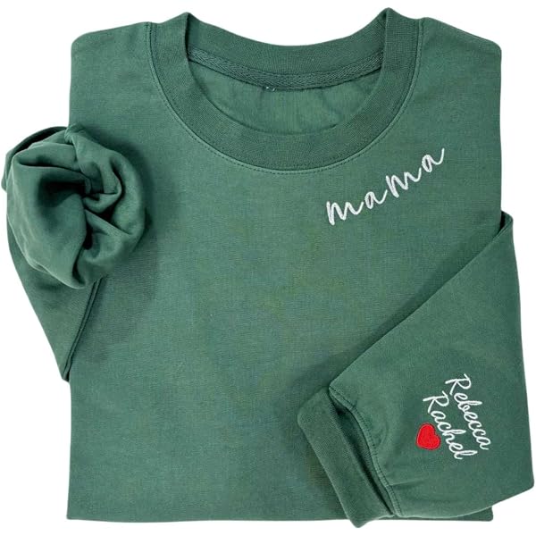 Sweat-shirt maman brodé personnalisé avec noms d'enfants sur la