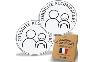 Takit Conduite Accompagnée Magnetique 2X - Version 2025 - Marque Française - Disque Magnétique 15cm