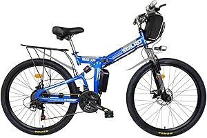 Hyuhome Electric Folding Bike for Adults,Foldable Ebikes for Men MTB Dirtbike,26" 36V/48V 10Ah Foldable Electric city bike