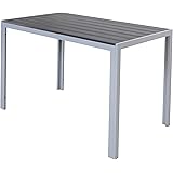 Chicreat Tisch aus Aluminium mit Polywood-Platte, Silber und Schwarz, 180 x 90 x 75 cm