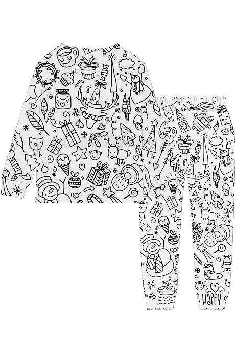 Pijama Para Niños Para Pintar A Mano - Conjunto De Ropa DIY, 95% Algodón, Para Niños Y Niñas A Partir De 3 Meses