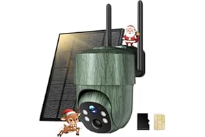 CEYOMUR 4G LTE Cámara de Caza con Tarjeta SIM y Micro SD, 2K PTZ Cámara Fototrampeo con Placa Solar, Visión Nocturna a Color e Infrarrojos 940nm, Transmisión en Vivo, IP65 Impermeable