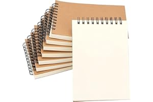 HAKACC Blanko A6 spiralny notatnik 8 sztuk, 80 arkuszy, notatnik do szkicowania, dziennik, blok do pisania, blok rysunkowy