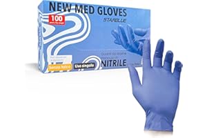 GENERAL MERCHANDISING 100 Guanti in Nitrile Taglia XL senza polvere, senza lattice, ipoallergenici, certificati CE | Guanti per alimenti Guanti Medici monouso (100 XL)