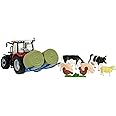 Britains 43205 Massey Ferguson 5612 Playset Tractor Bales Lifter Animals 1:32