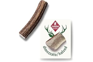 ChronoBalance-S Corno di Cervo per Cani, Confezione da 1, Dimezzato, 100% Naturale, Osso di Cervo, Cura Dentale, Giocattolo per Cani, Senza Sostanze Chimiche, Lunga Durata