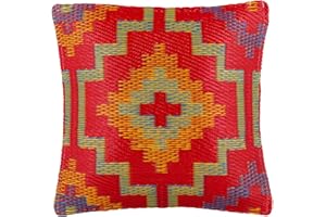 FAB HAB Cuscino per accento all'aperto, resistente ai raggi UV e agli agenti atmosferici, plastica riciclata - Lhasa - Orange & Violet (42 cm x 42 cm)