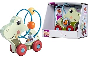 Eichhorn – Schiebefrosch mit Motorikspiel, kleine Babyhände, kinderleichtes Schieben Dank Silikonräder, 11 cm groß, aus 100% FSC zertifiziertem Sperrholz, ab 1 Jahr