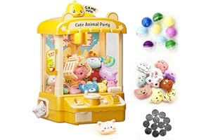 Bearbao Claw Machine for Kids, Mini Duck Vending Machine with Sound, Candy Grabber Prize Dispenser Toy with Mini Plush Toys, Electronic Arcade Game for Girls Boys Ages 3-8, Birthday